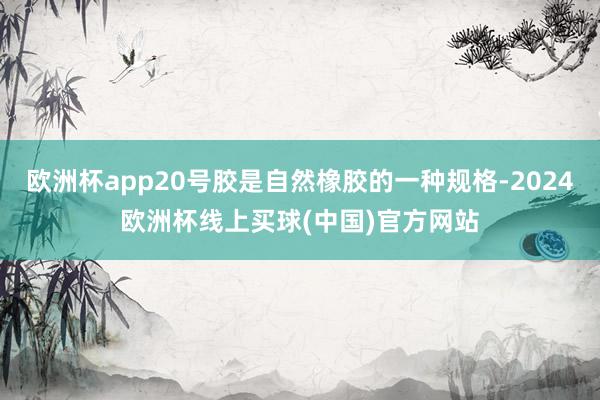 欧洲杯app20号胶是自然橡胶的一种规格-2024欧洲杯线上买球(中国)官方网站